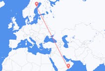 Flyreiser fra Salalah, Oman til Umeå, Sverige