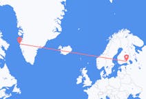 フィンランドのラッペーンランタから、グリーンランドのシシミウトまでのフライト