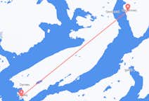 Lennot Narsaqista, Grönlanti Narsarsuaqiin, Grönlanti