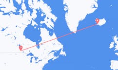 Voli dalla città di Winnipeg, il Canada alla città di Reykjavik, l'Islanda