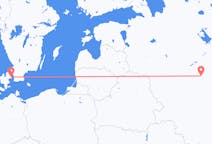 Vluchten van Moskou, Rusland naar Kopenhagen, Denemarken