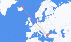 Flights from the city of İzmir, Turkey to the city of Egilsstaðir, Iceland