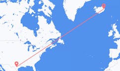 航班从美国圣安东尼奥市到埃伊尔斯塔济市，冰岛塞尔