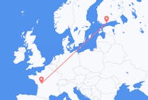 Vluchten van Helsinki, Finland naar Poitiers, Frankrijk