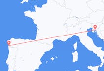 Loty z Rijeka, Chorwacja z Vigo, Hiszpania