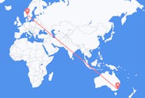 Loty z Merimbula, Australia do Osło, Norwegia