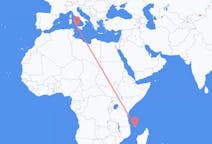 Flyrejser fra Moroni, Comorerne til Trapani, Italien