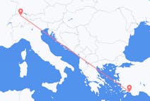 出发地 瑞士从苏黎世出发目的地 土耳其达拉曼的航班