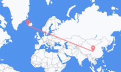 Flyrejser fra Ngawa, Kina til Reykjavik, Island