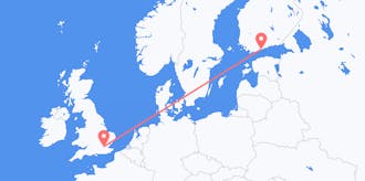 Vluchten van Finland naar Verenigd Koninkrijk