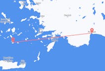 Flights from Antalya, Turkey to Santorini, Greece