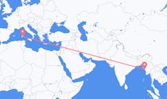 Flights from Kyaukpyu, Myanmar (Burma) to Cagliari, Italy