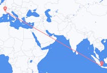 Flyg från Jakarta, Indonesien till Grenoble, Frankrike