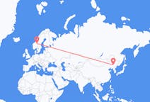 Flyg från Changchun, Kina till Röros, Norge