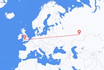 Flyg från Ufa, Ryssland till Bristol, England