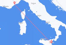 Flights from Nice, France to Catania, Italy