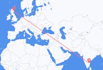 Flyreiser fra Tirupati, India til Aberdeen, Skottland