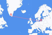 Flights from Gdańsk, Poland to Qaqortoq, Greenland