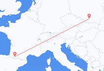 Flights from Kraków in Poland to Lourdes in France