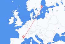 Flyrejser fra Carcassonne, Frankrig til Stockholm, Sverige