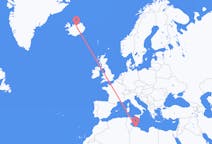 Voli from Tripoli, Libia to Akureyri, Islanda