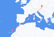 Vluchten van Lanzarote, Spanje naar Bratislava, Slowakije
