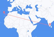 出发地 印度马杜赖目的地 葡萄牙丰沙尔的航班