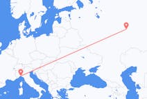 Flyg från Kazan, Ryssland till Genua, Italien