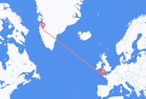 出发地 格陵兰出发地 坎格鲁斯苏克目的地 法国布雷斯特的航班