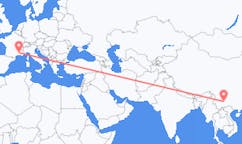 Flyreiser fra Kunming, Kina til Avignon, Frankrike