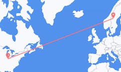 Flyg från Indianapolis, USA till Östersund, Sverige