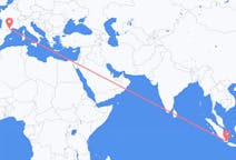 Flyreiser fra Bandar Lampung, Indonesia til Carcassonne, Frankrike