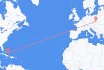 Flyreiser fra Deadman's Cay, Bahamas til Katowice, Polen