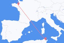 Flyrejser fra Tunis, Tunesien til Rennes, Frankrig
