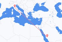 Flyreiser fra Ta if, Saudi-Arabia til Firenze, Italia