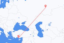 Flyg från Ufa, Ryssland till Gazipaşa, Turkiet