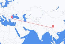 Flyrejser fra Diqing Tibetansk Autonome Præfektur, Kina til Istanbul, Tyrkiet