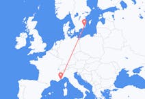 Flyreiser fra Kalmar, Sverige til Nice, Frankrike