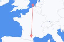 Vluchten van Carcassonne, Frankrijk naar Ostend, Norfolk, België