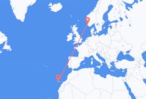 Voli da Tenerife, Spagna a Stavanger, Norvegia