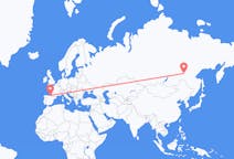 Flights from Neryungri, Russia to Bilbao, Spain