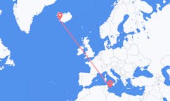 イタリアのランペドゥーサ島から、アイスランドのレイキャビク行きフライト