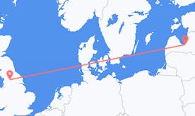 Flights from England to Latvia