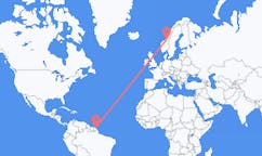 Flyreiser fra Cayenne, Frankrike til Trondheim, Norge