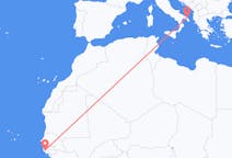 Flyreiser fra Ziguinchor, Senegal til Brindisi, Italia