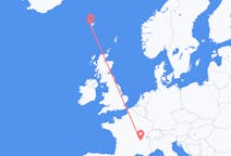 フェロー諸島のから ソルヴァーグル、フランスのへ リヨンフライト