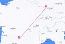 Flyreiser fra Karlsruhe, Tyskland til Rodez, Frankrike
