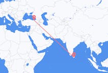 Vluchten van Hambantota, Sri Lanka naar Trabzon, Turkije