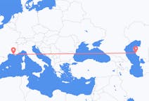 Flyreiser fra Aktau, Kasakhstan til Marseille, Frankrike