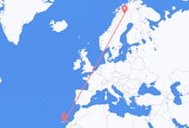 Flights from Las Palmas, Spain to Kiruna, Sweden